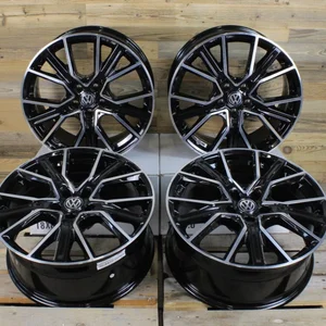 19 Zoll Felgen WH34 Schwarz Poliert VW Tiguan 5N T-ROC T ROC A1 Jetta ID3 ID4