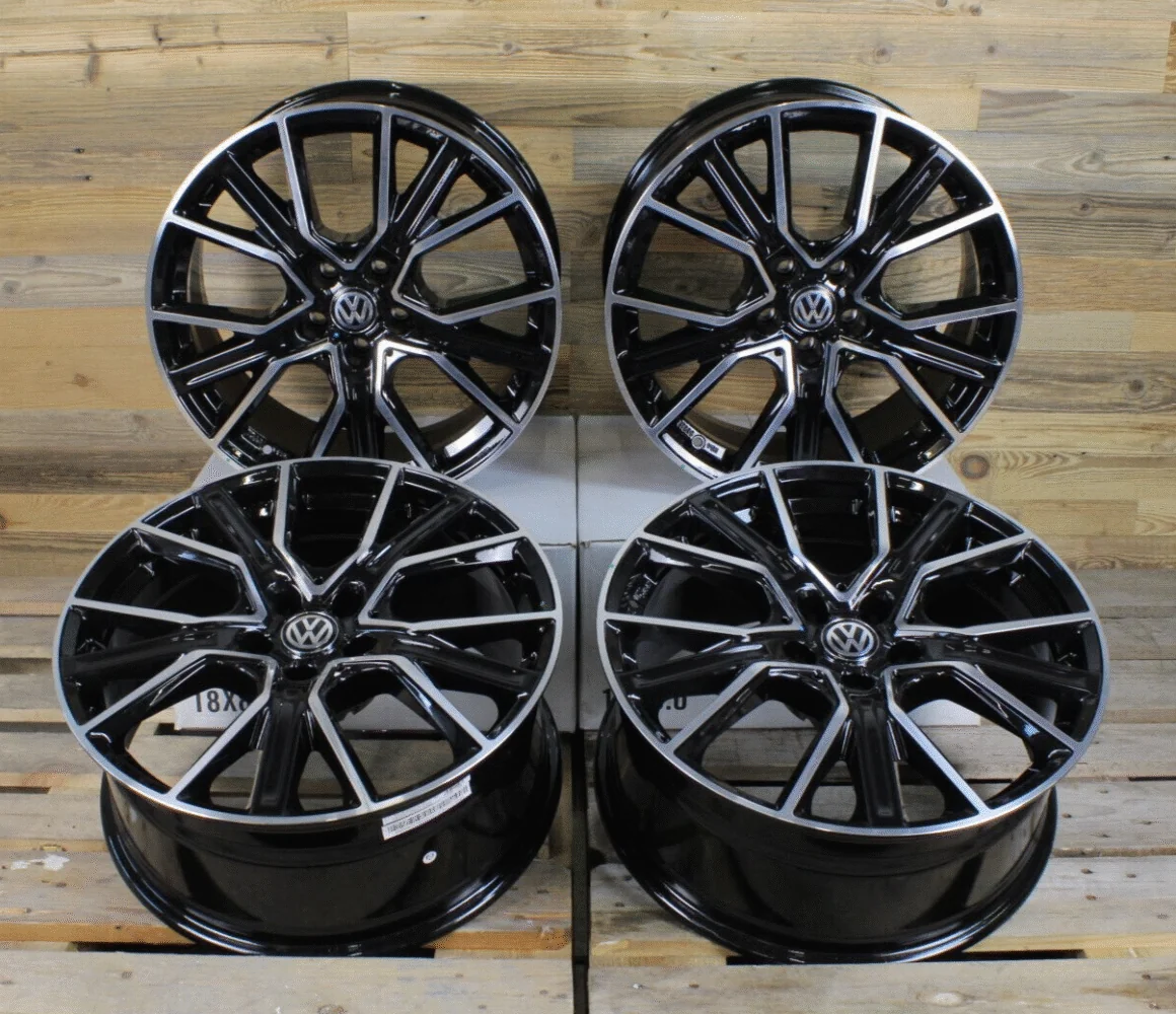 19 Zoll Felgen WH34 Schwarz Poliert VW Tiguan 5N T-ROC T ROC A1 Jetta ID3 ID4