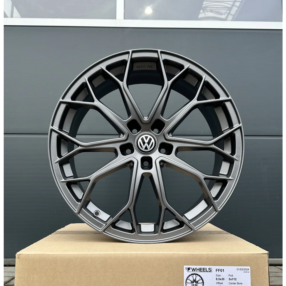 4x 18 Zoll Felgen FF Wheels FF01 grau matt für VW Passat B6 B7 B8 B9 CJ 3C GTE R